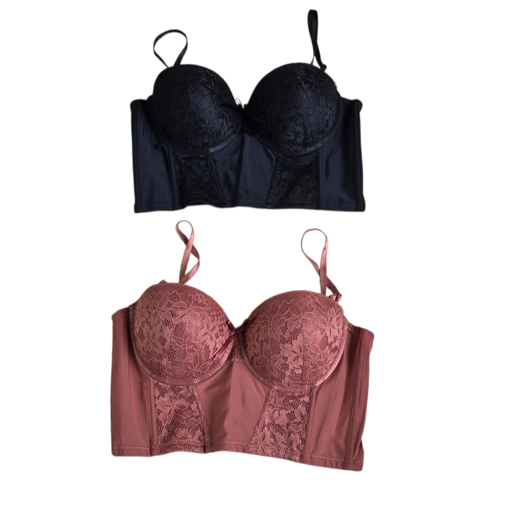 Set Of 2 Bustiers: 1 Black, 1 Terra Cotta Size M